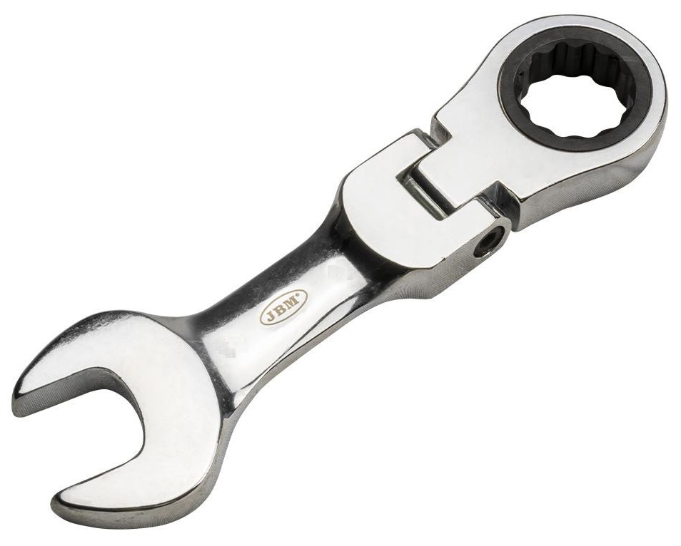 Cheie JBM 15335, combinata articulata cu clichet, scurta, deschidere 15 mm, otel scule