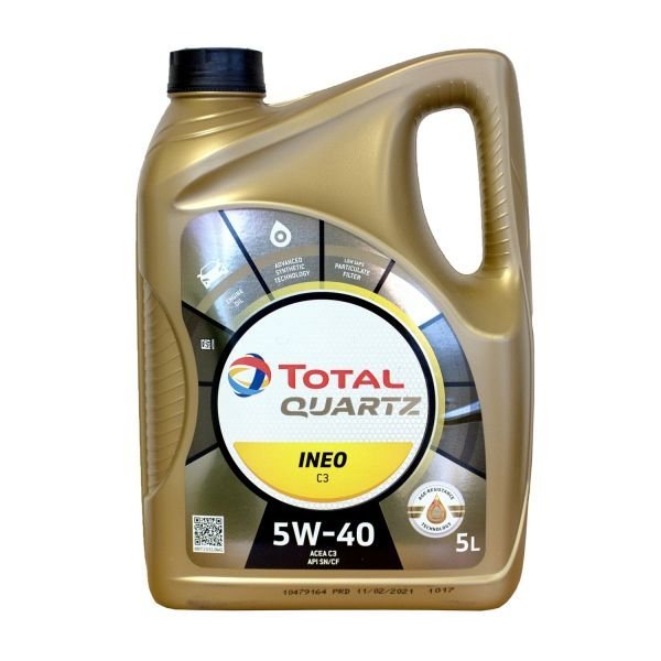 Ulei TOTAL Quartz Ineo MC3 5W40 213790, volum 5 litri, ACEA C3, semi sintetic pentru MB, VW, BMW