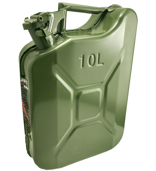 Canistra CARGUARD metalica pentru combustibil CCM002, volum 10 litri, 29 x 12.5 x 40 cm, verde