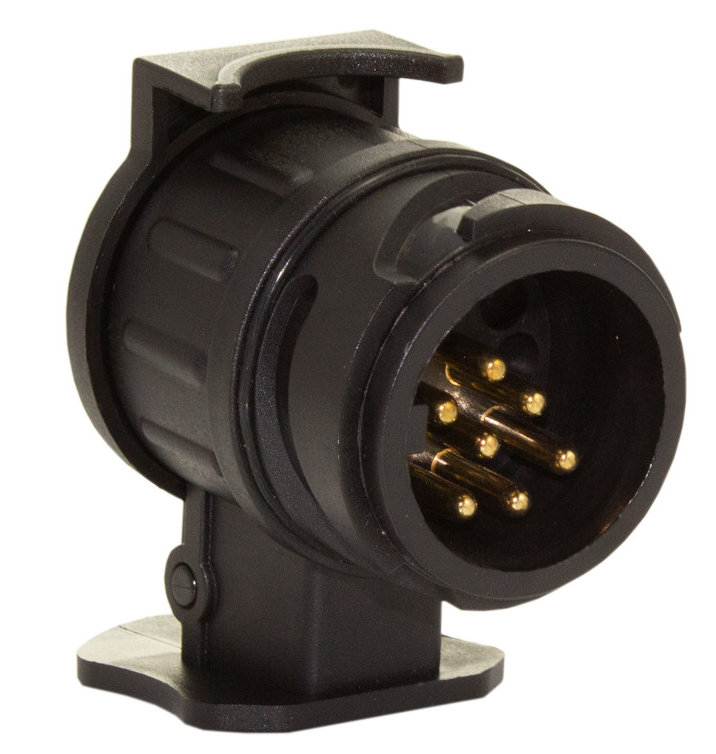 Adaptor CARGUARD PRA006, priza remorca, 13/7 pini, 12/24V, din plastic, negru