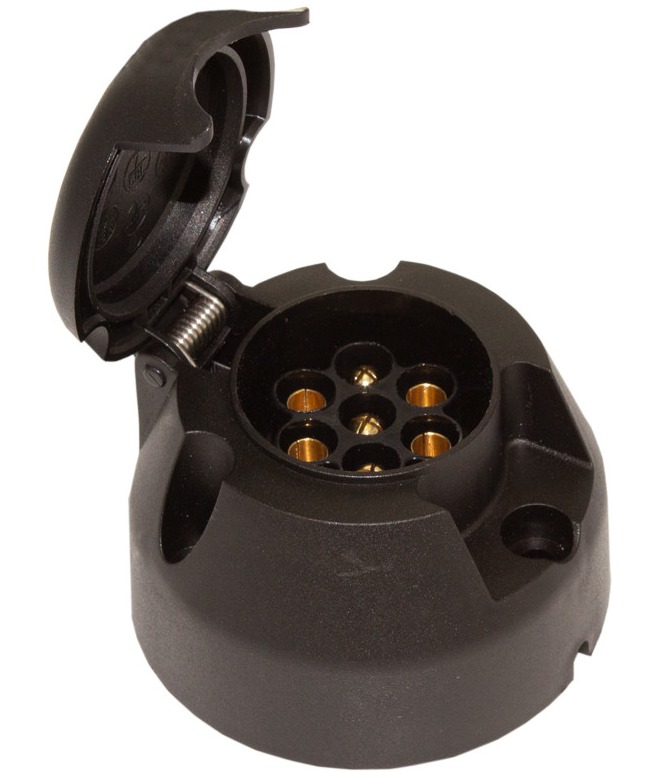 Mufa CARGUARD PRA001, priza remorca, 7 pini, tensiune 12V, din cupru+nylon, negru
