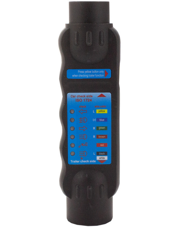 Tester CARGUARD PRA007 pentru lumini remorcă, 7 pin, 12V/24V, din cupru+nylon, negru