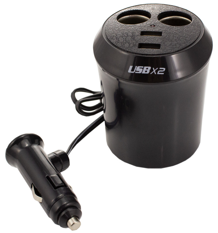 Incarcator CARGUARD USC004 multifunctional bricheta auto, iesire 2 x USB 5V 2.1 A, 2 x mufe bricheta, intrare 12/24 V