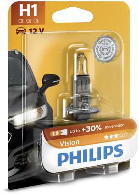 Bec auto Philips H1 55W 12V Vision, 1 bucată, blister
