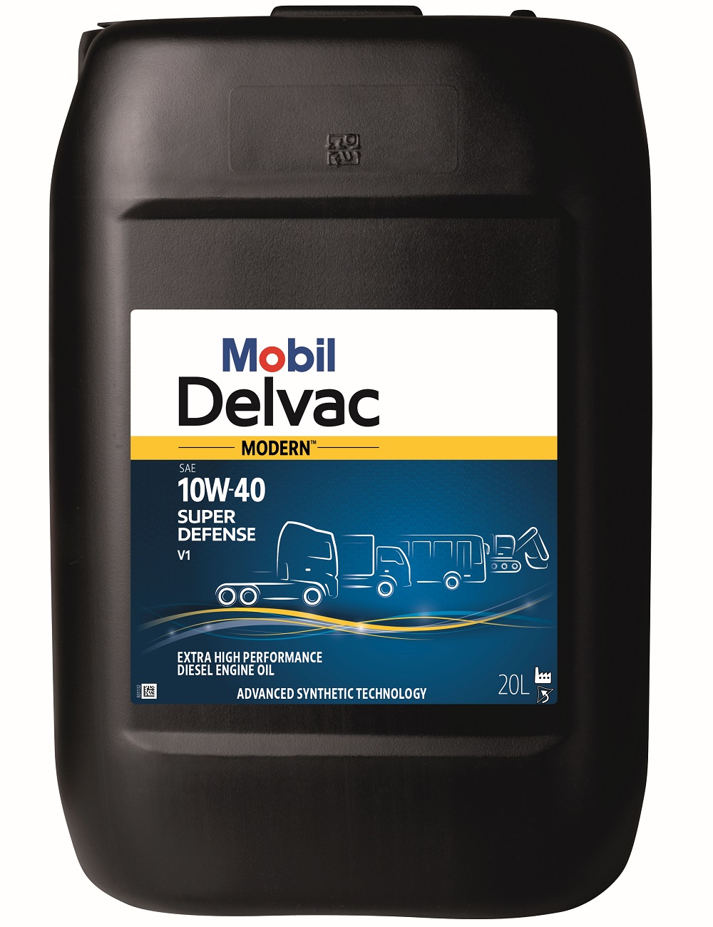 Ulei MOBIL DELVAC MODERN 10W40 SUPER DEFENSE V1 157342, volum 20 litri, sintetic pentru VOLVO, RENAULT, MB, MAN