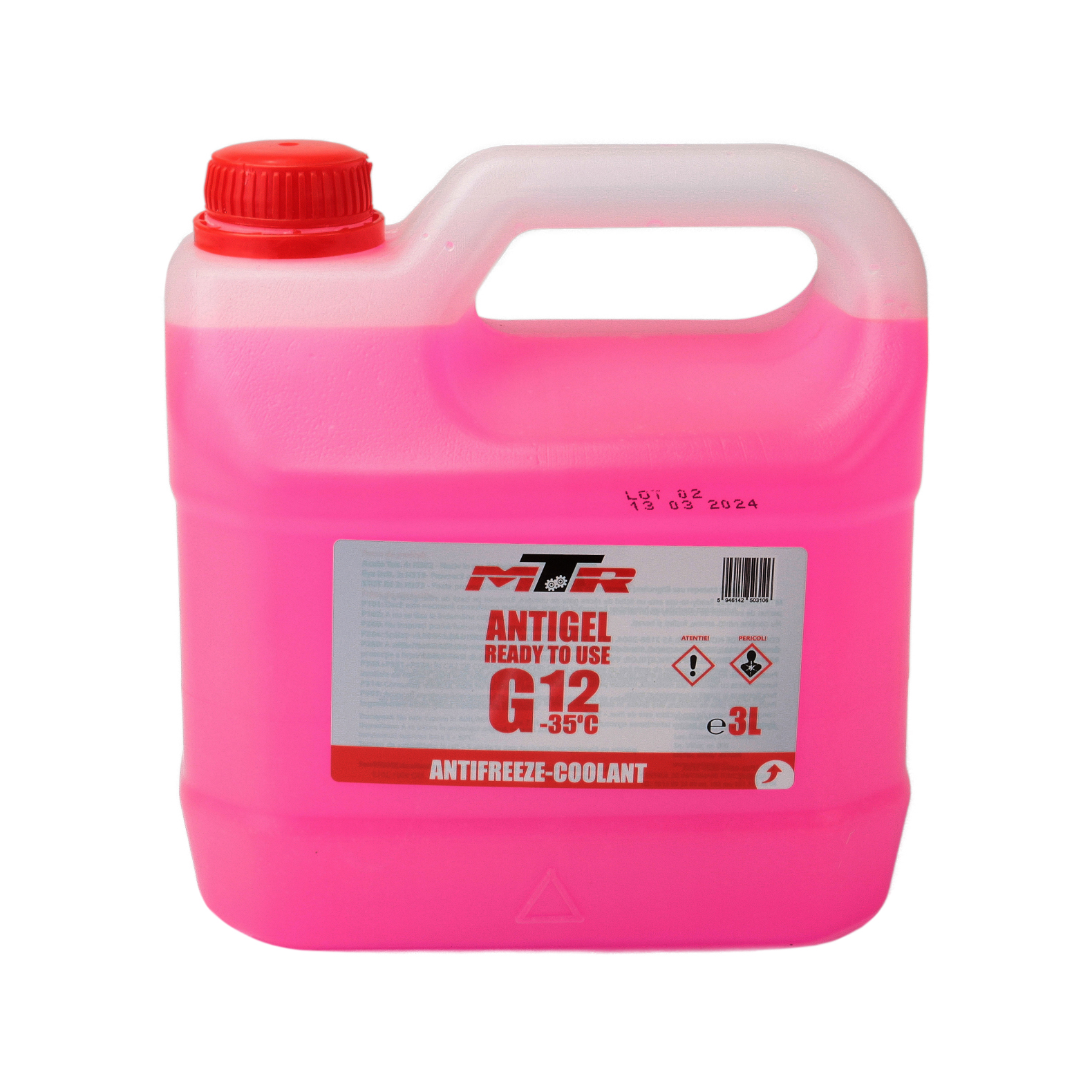 Antigel concentrat MTR Rosu G12 (-35°C) 3L pentru VW, MAN