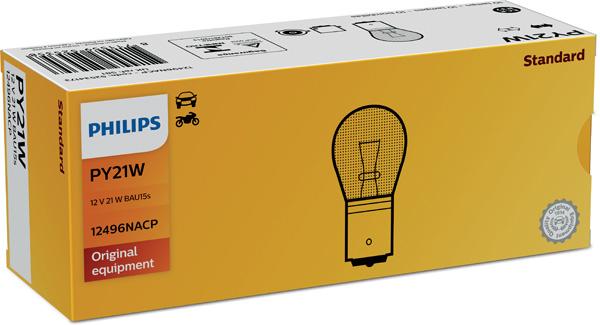 Bec Semnalizare Galben Incandescent PY21W 12V BAU15s - PHILIPS 12496NACP