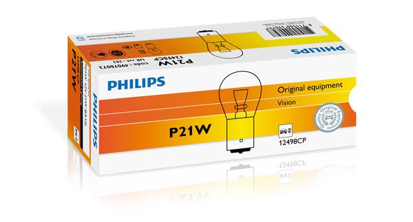 Bec semnalizare auto PHILIPS, model P21W 12V, soclu BA15s, cod 12498CP