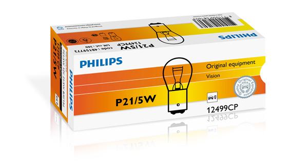Bec frână sferic PHILIPS 12499CP, P21/5W, 12V, BAY15d