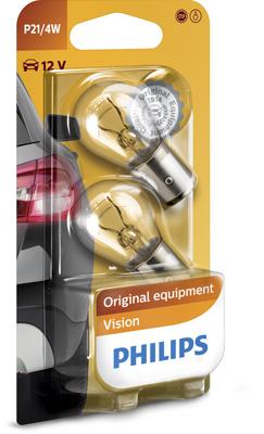 Set de 2 becuri stop frână P21/4W, 12V, blister, PHILIPS 12594B2