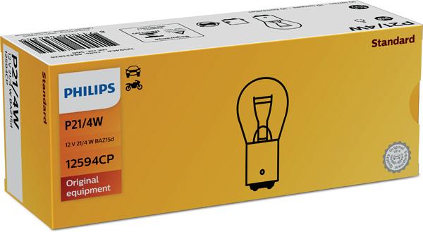 Bec Auto pentru Stopuri P21/4W, 12V, BAZ15d, Philips 12594CP