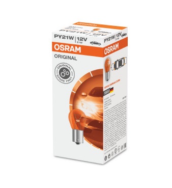 Bec OSRAM pentru auto semnalizator 12 V, PY21W, BAU15s, original, 7507