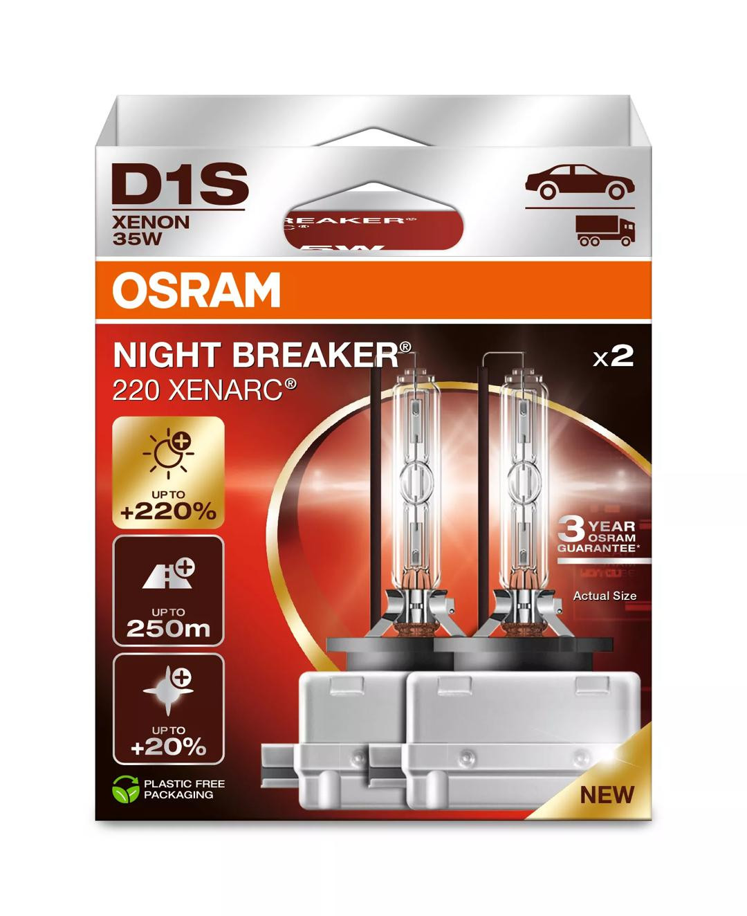 Bec Osram Night Breaker Xenarc 220 D1S 85V 35W Set 2 buc