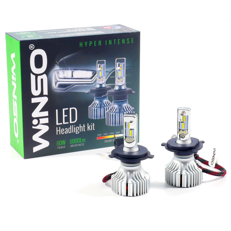 Bec Winso LED H4 12/24V 60W, luminous flux 8000Lm. 6500K