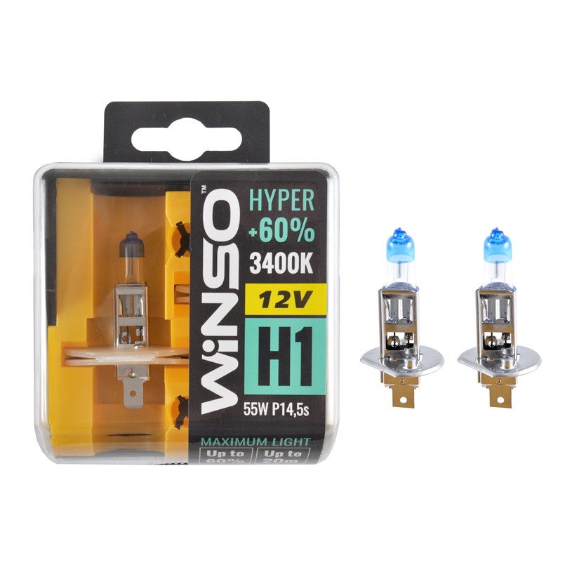 Bec Winso Hyper +60% H1 Halogen - 12V, 55W P14.5s  3400K  Set 2 buc