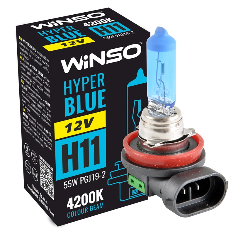 Bec Halogen Winso Hyper Blue H11 - 12V, 55W PGJ19-2, 4200K
