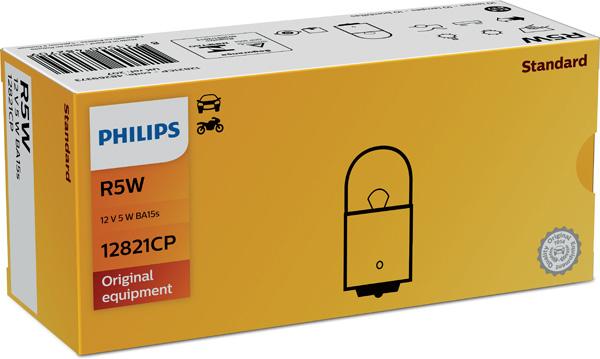 Bec auxiliar auto PHILIPS R5W Ba15S, 12V, Model 12821CP