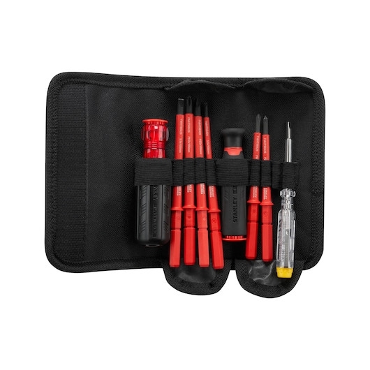 SET DE 9 PIESE FATMAX VDE MULTI BIT STANLEY, în suport textil, 10 buc