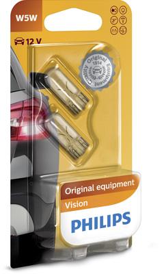 Set de 2 becuri auto fără soclu W5W 12V - PHILIPS 12961B2