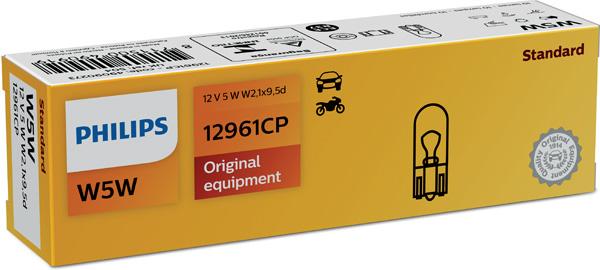 Bec auto PHILIPS 12961CP W5W, 12V, fără soclu, W2.1x9.5d