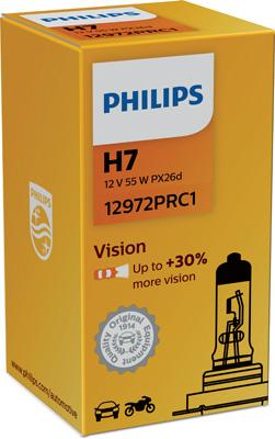 Bec auto H7 55W 12V Vision, PHILIPS 12972PRC1, ambalat în cutie