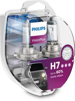 Set de 2 Becuri Auto H7 55W 12V Vision Plus, PHILIPS 12972VPS2