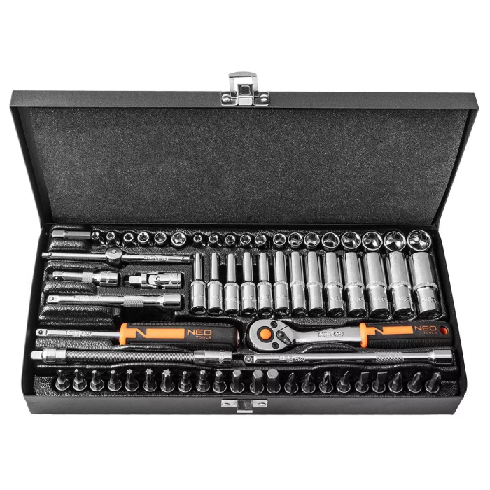 Set de chei tubulare 1/4, 63 piese