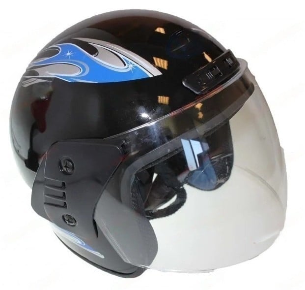 Cască pentru scuter open face simplă (negru safe)