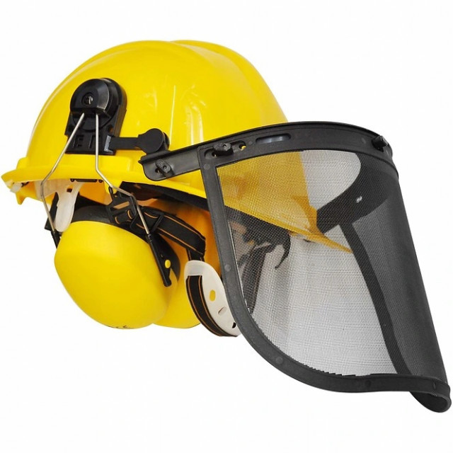 Cască de protecție motocoasă + Căști antifonice