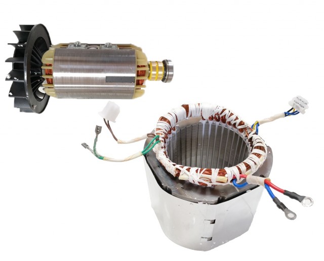 Stator și rotor pentru generator monofazic 5-6 KW cu cupru (Gx 390, 188)