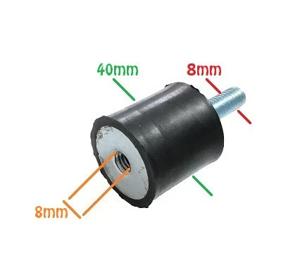 Amortizor universal pentru generator și motopompa (șurub-piulita) 40 x 8 x 8 mm