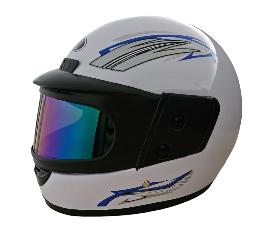 Casca Full Face Safe (cu vizieră dublă) pentru scuter, albă