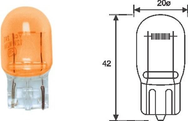 MAGNETI MARELLI Bec pentru Semnalizator, Portocaliu, 12V, 21W, Model WY21W