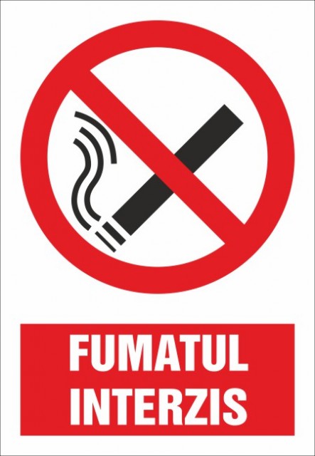 Semn Indicator Fumatul Interzis 30x20cm