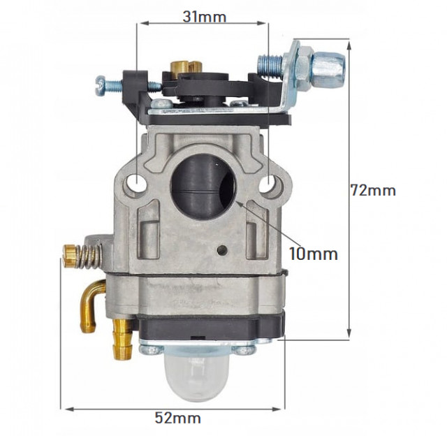 Carburator pentru motocoasă chinezescă int. 10mm Model Cal II