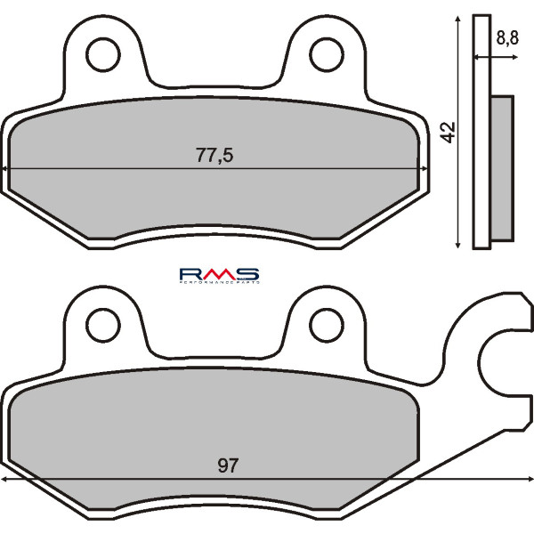 Plăcuțe de frână scuter Kymco Dink 125-150cc RMS