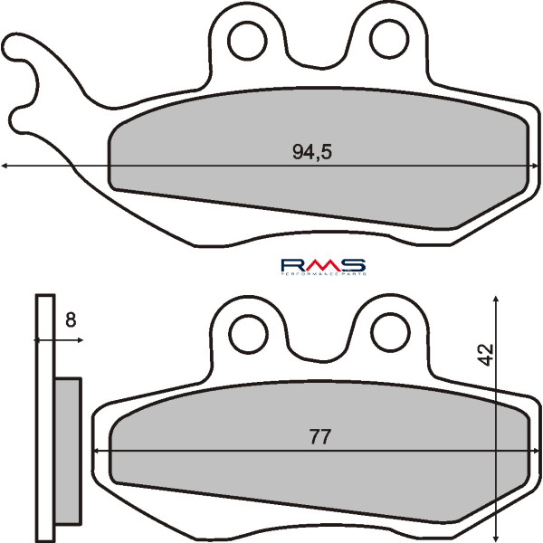 Plăcuțe de frână față pentru scuter Piaggio Hexagon 125cc RMS