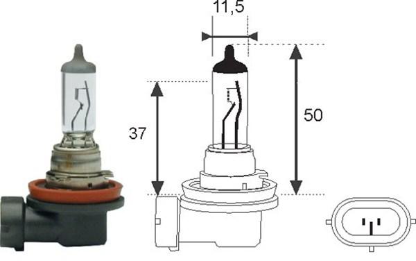 Bec auto fază lungă MAGNETI MARELLI H8, 12V, 35W, PGJ-19-1