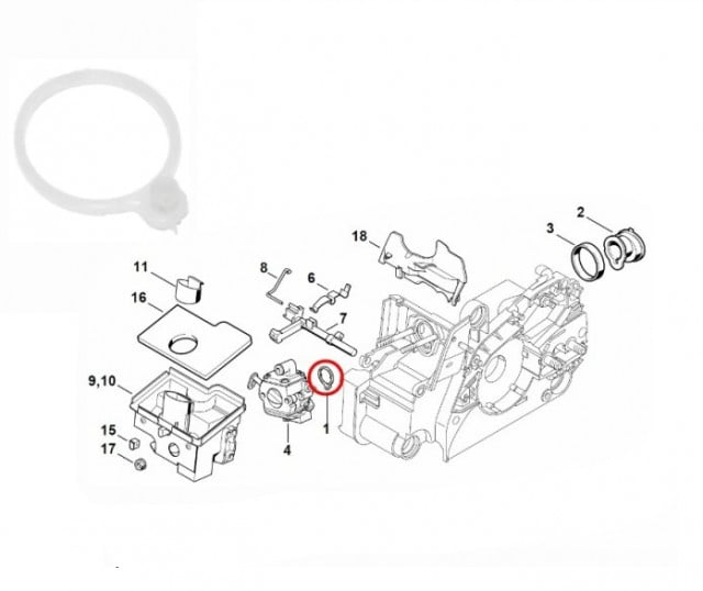 Șaibă carburator pentru drujbe compatibile cu Stihl 017, 018, MS170, MS180 (buc)