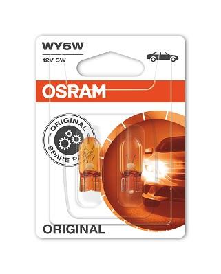 Set de 2 becuri semnalizatoare 12V, model WY5W, originale, ambalate în blister, OSRAM 2827NA-02B