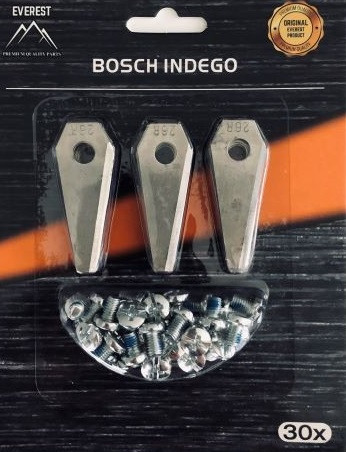 Set de 30 de cuțite de schimb pentru mașina robotizată de tuns gazon Bosch