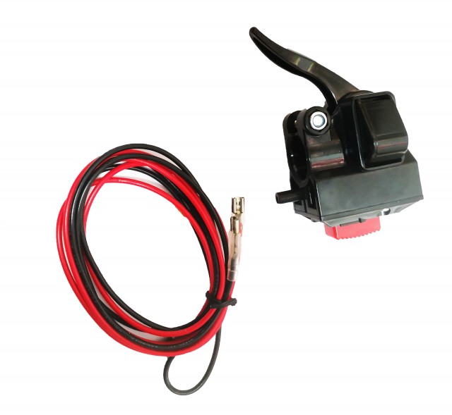 Manetă accelerație motosapă cu buton integrat - 19mm