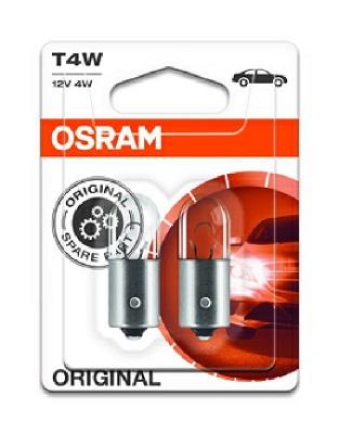 Set de 2 becuri semnalizatoare 12V T4W, originale, în blister, OSRAM 3893-02B