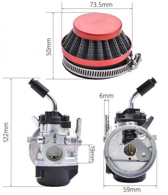 Kit carburator tuning motor bicicletă 80cc