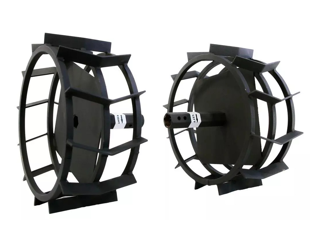 Set roți metalice pentru motocultor / motosapă (D405mm, manicot 32mm)