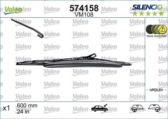 Valeo 574158 - Lamă ștergător auto