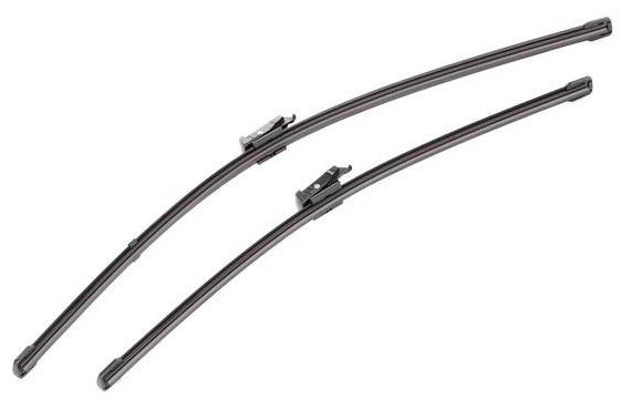 Set ștergătoare parbriz VALEO SILENCIO X.TRM Flat Blade 574385, lungimi 600 mm și 475 mm, fără carcasă, cu spoiler