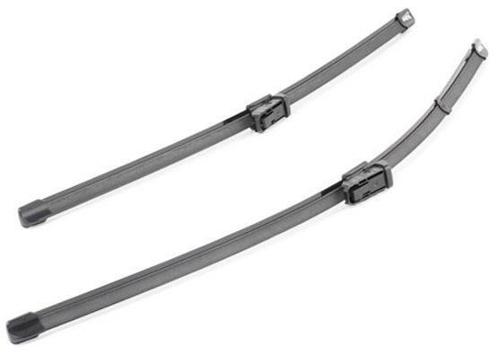 Set ștergătoare parbriz VALEO Silencio X.TRM Flat Blade, lungimi 600 mm și 475 mm, fără carcasa, cu spoiler, model 574476