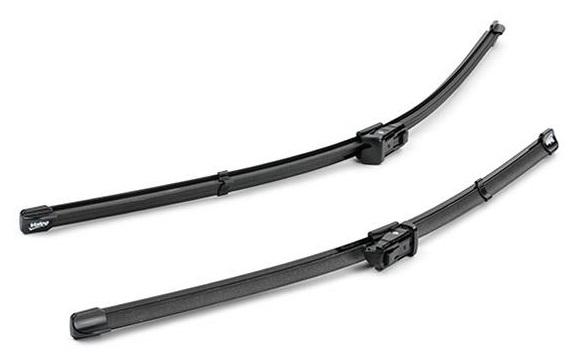 Set de ștergătoare parbriz VALEO SILENCIO X.TRM FLAT BLADE 574643, 600 mm și 500 mm, fără carcasă, cu spoiler