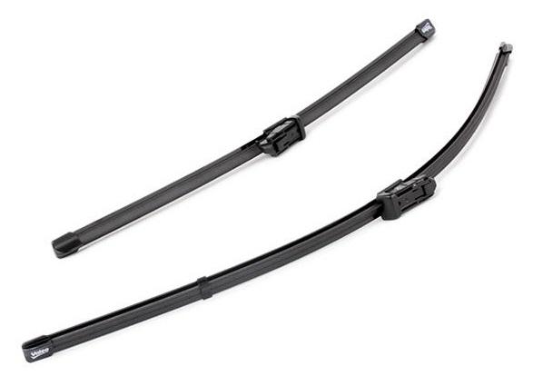 Set ștergătoare parbriz VALEO SILENCIO X.TRM FLAT BLADE 577849, lungimi 650 mm și 475 mm, fără carcasă, cu spoiler